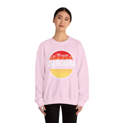 California Sunset Crewneck Sweatshirt, Unisex California Graphic Sweatshirt, Los Angeles Sweatshirt, Beach Vibe Sweatshirt, Casual - TINMICO