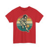 Retro Astronaut Basketball Unisex Heavy Cotton Tee, Casual Graphic Tee, Space Lover Gift, Fun Streetwear, Unique Presents - TINMICO