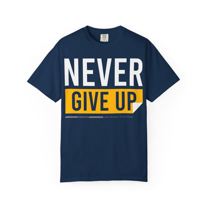 Motivational T-Shirt | 'Give Up' Design | Unisex Comfort, Everyday Wear, Gift Idea, Fitness Fashion, Casual Streetwear - TINMICO