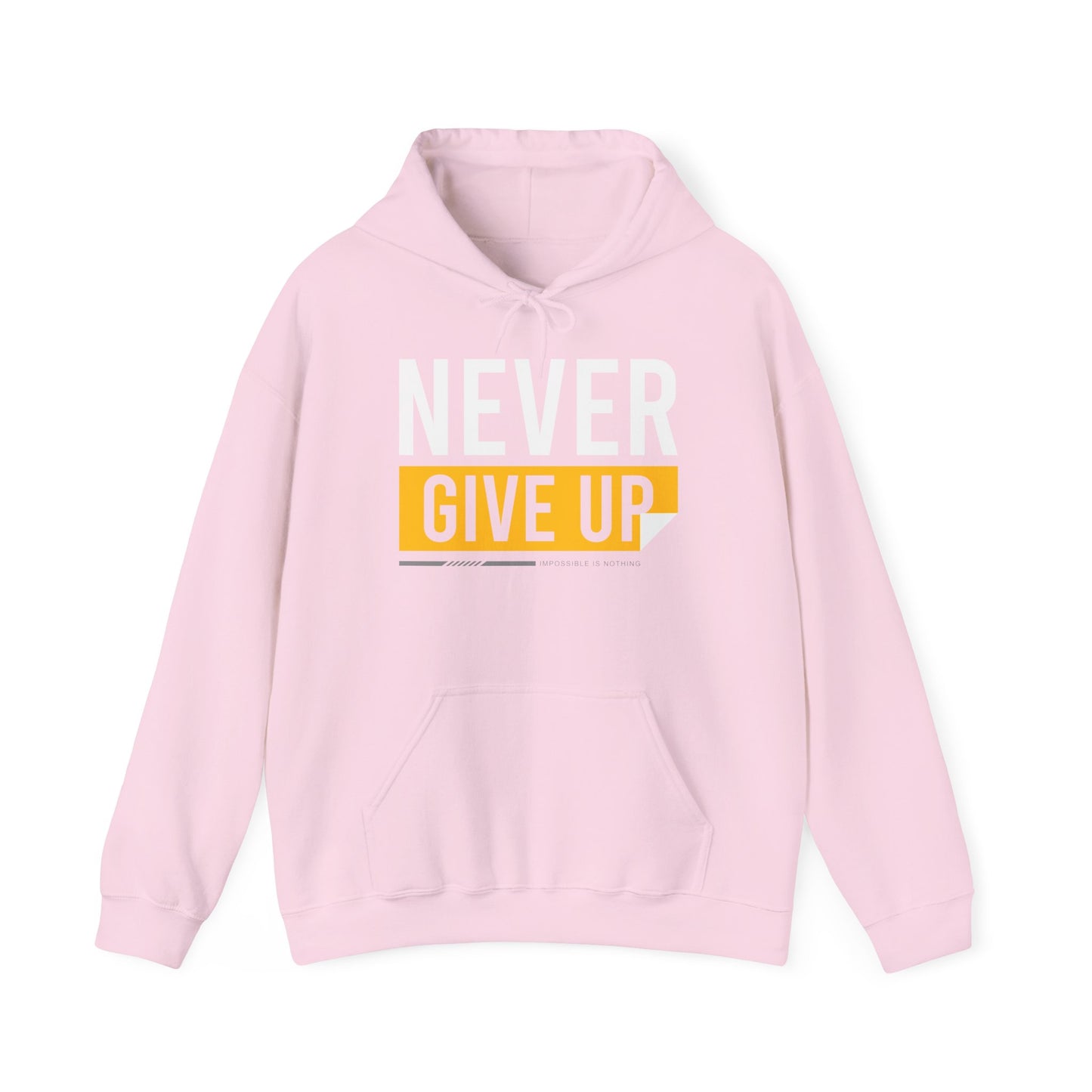 Motivational Hoodie - Never Give Up Unisex Sweatshirt, Cozy Gift, Inspirational Apparel, Everyday Wear, Fitness Motivation - TINMICO