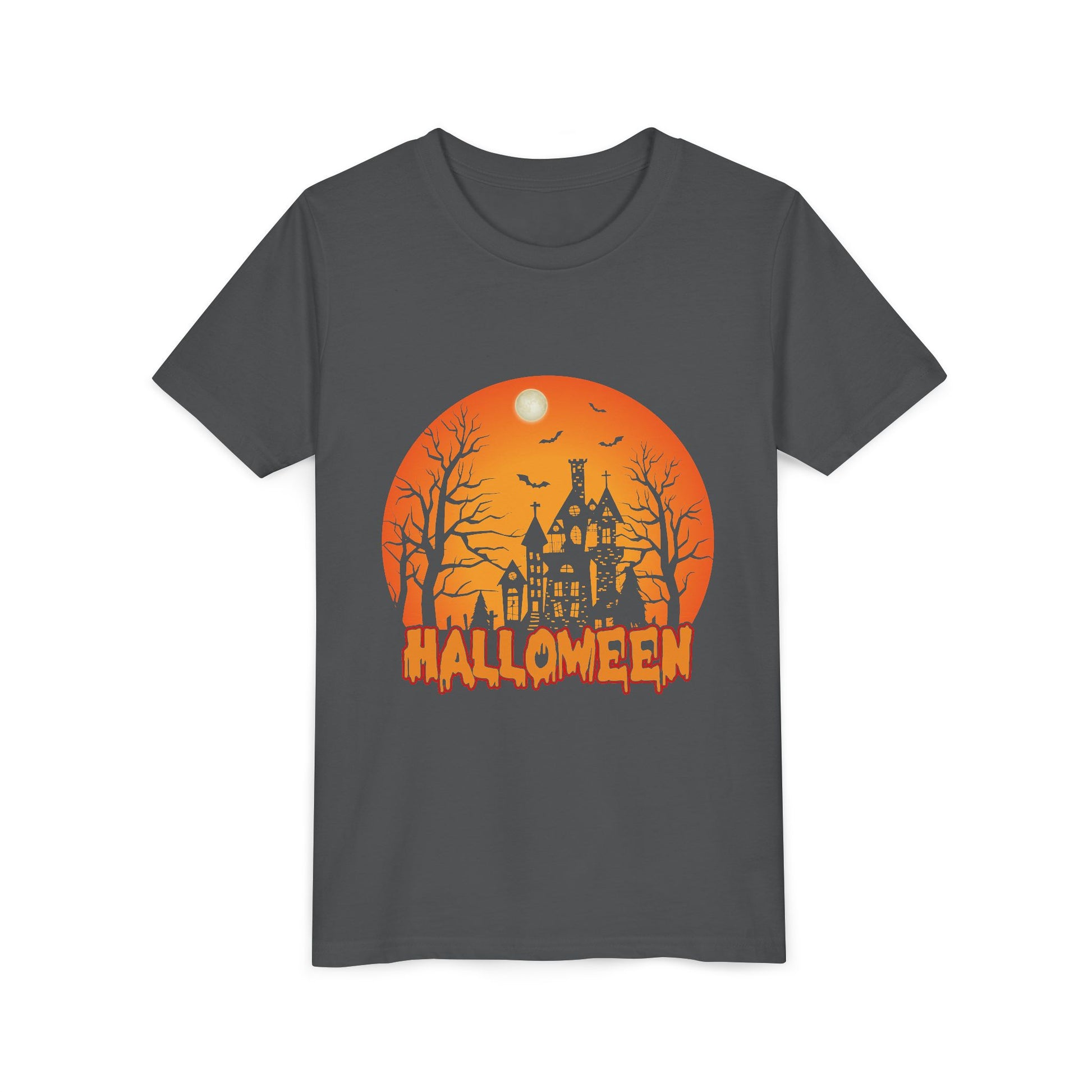 Halloween Youth Short Sleeve Tee, Halloween T-Shirt, Kids Spooky Shirt, Trick or Treat Top, Scary Costume Tee, Fall Celebration Apparel - TINMICO