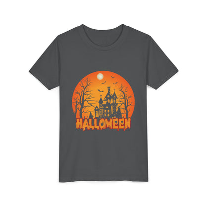 Halloween Youth Short Sleeve Tee, Halloween T-Shirt, Kids Spooky Shirt, Trick or Treat Top, Scary Costume Tee, Fall Celebration Apparel - TINMICO