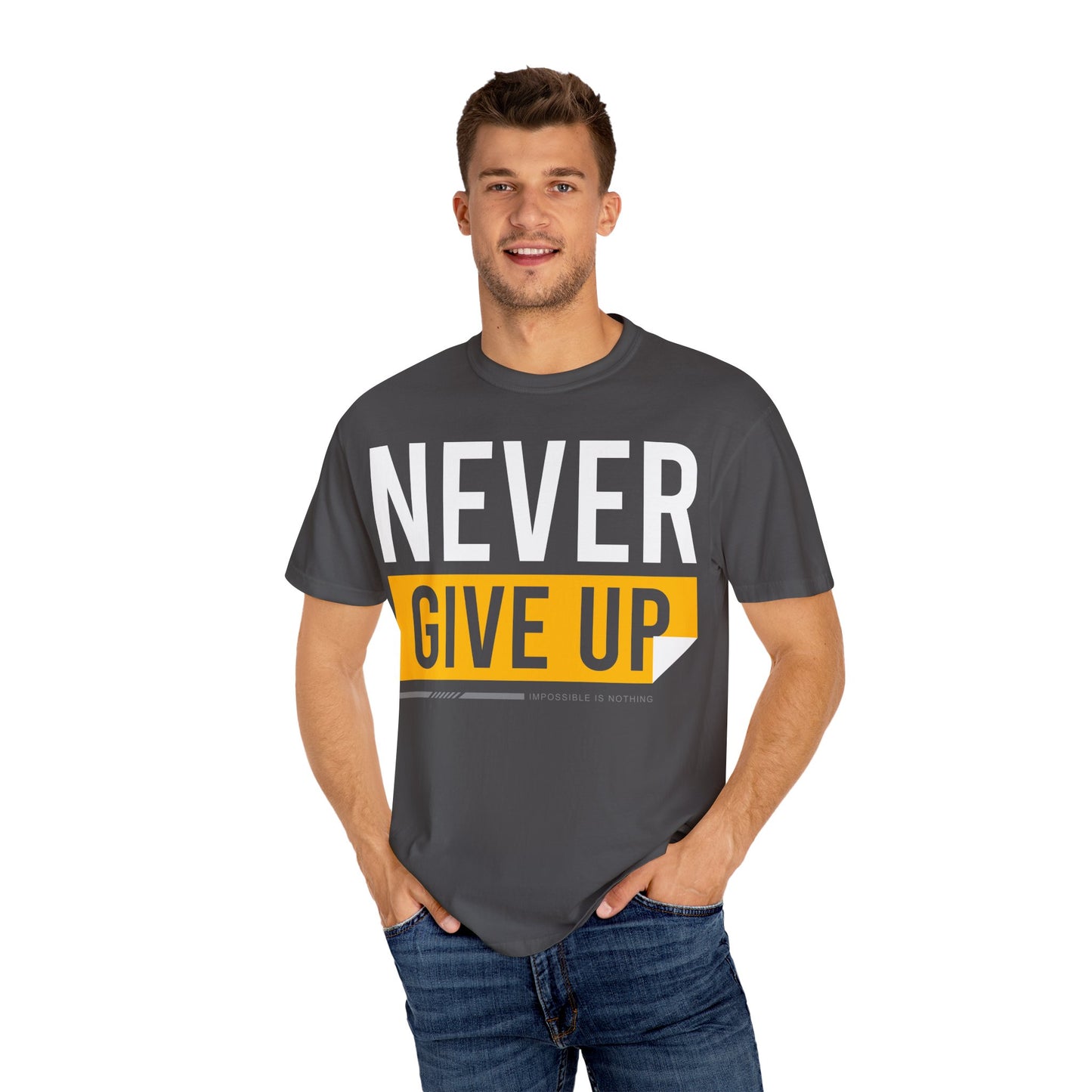 Motivational T-Shirt | 'Give Up' Design | Unisex Comfort, Everyday Wear, Gift Idea, Fitness Fashion, Casual Streetwear - TINMICO