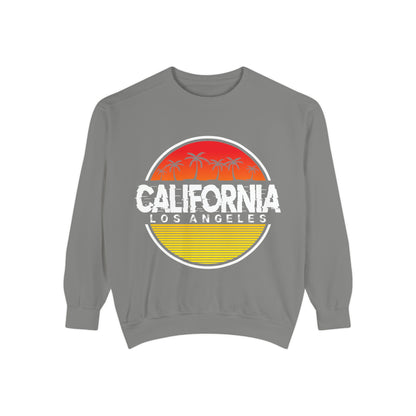 California Garment-Dyed Sweatshirt, Vintage California Sweatshirt, Los Angeles Apparel, Summer Vibes, Stylish Casual Wear - TINMICO