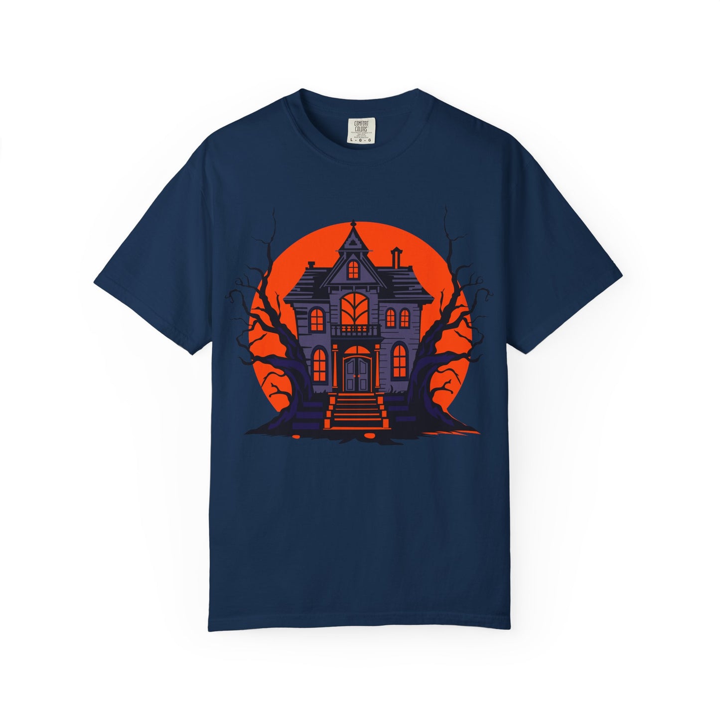 Spooky Haunted House T-Shirt, Halloween Tee, Unisex Halloween Apparel, Fall Fashion, Ghostly Graphic Shirt, Eerie T-Shirt - TINMICO