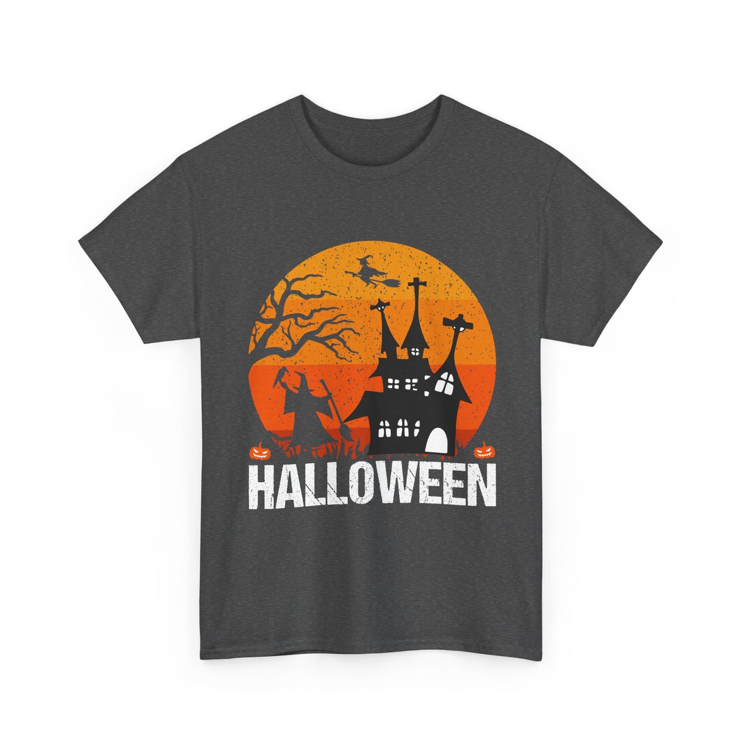 Halloween Unisex Heavy Cotton Tee, Spooky Graphic T-Shirt, Fall Fashion, October Celebrations, Halloween Costume Tee, Gift for [...] - TINMICO