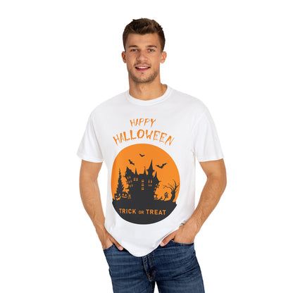 Halloween Graphic T-shirt, Spooky Tee for Trick or Treat, Unisex T-shirt for Fall Celebrations, Halloween Party Shirt, Cozy Casual Wear - TINMICO