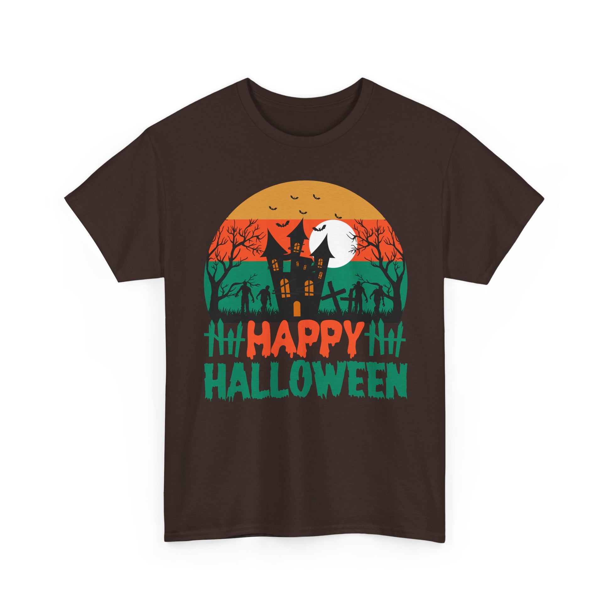 Halloween Unisex Heavy Cotton Tee, Spooky Tee, Halloween Gift, Fall Shirt, Costume Party Top, Ghostly Apparel - TINMICO