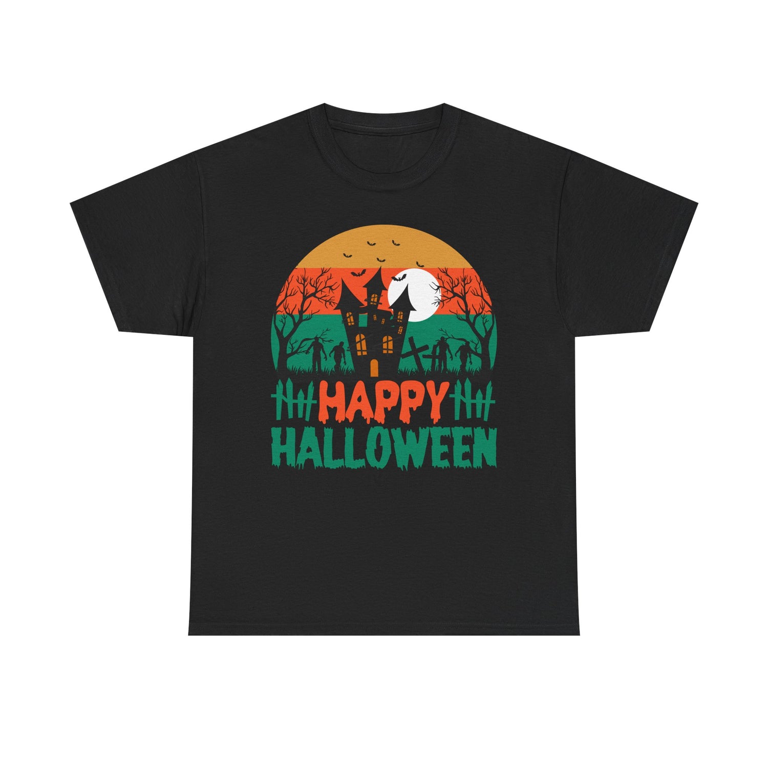 Halloween Unisex Heavy Cotton Tee, Spooky Tee, Halloween Gift, Fall Shirt, Costume Party Top, Ghostly Apparel - TINMICO