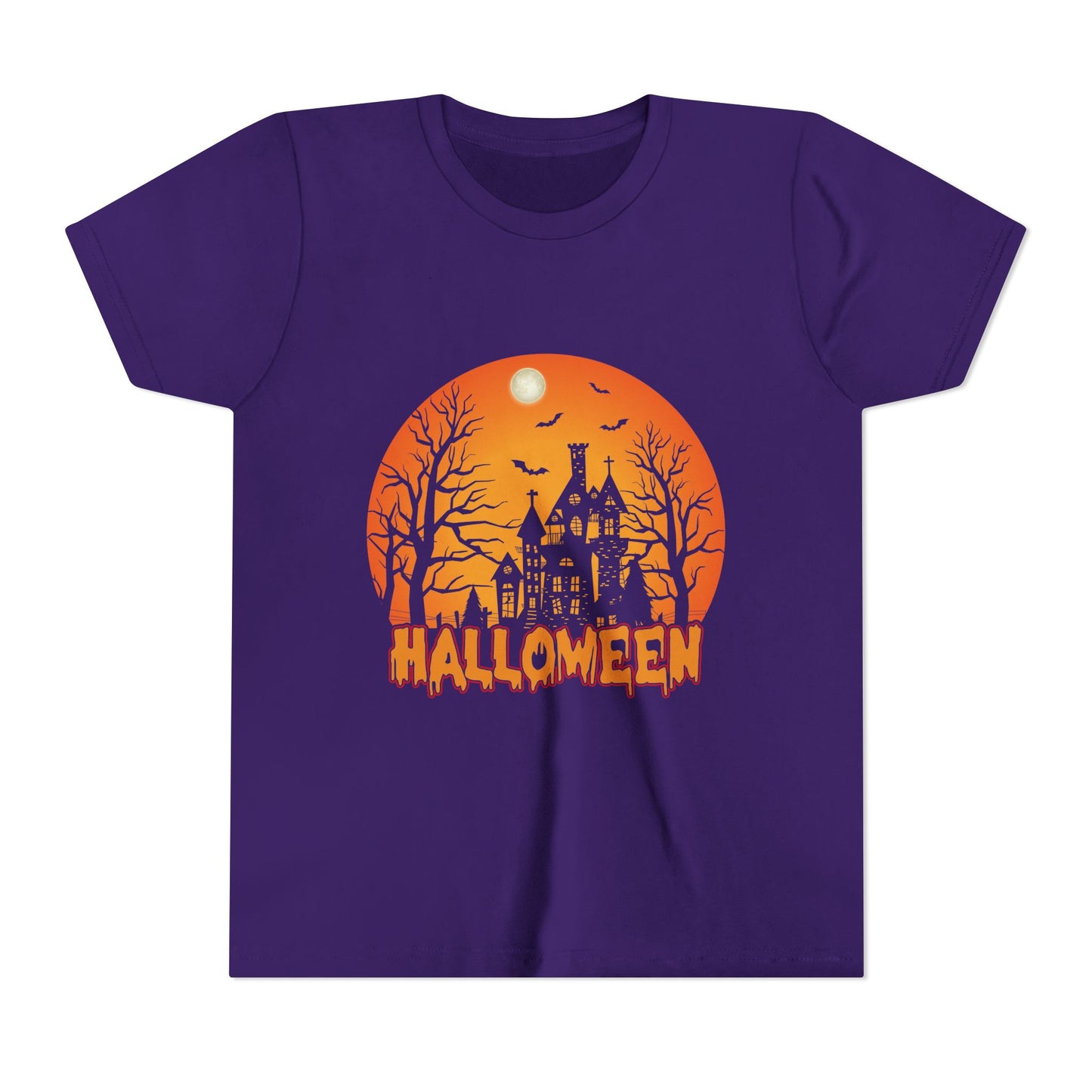 Halloween Youth Short Sleeve Tee, Halloween T-Shirt, Kids Spooky Shirt, Trick or Treat Top, Scary Costume Tee, Fall Celebration Apparel - TINMICO