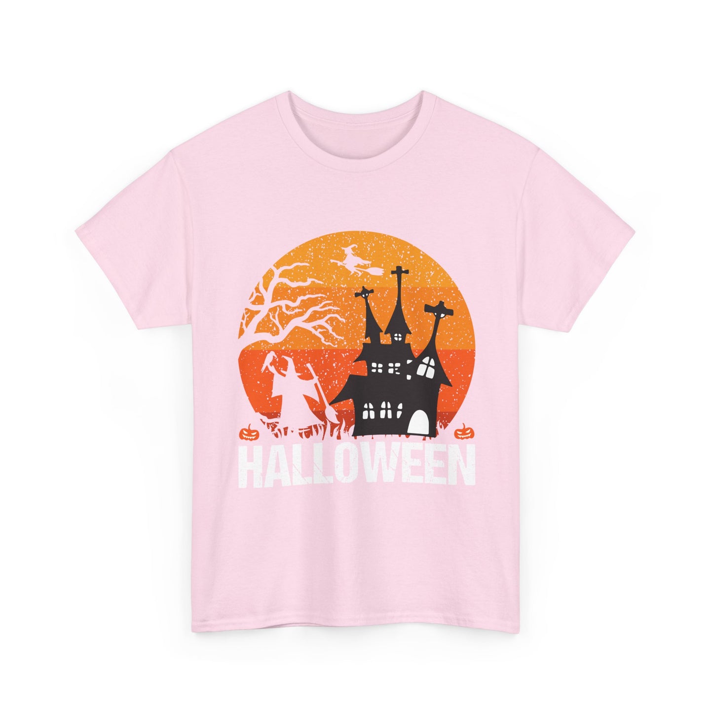 Halloween Unisex Heavy Cotton Tee, Spooky Shirt, Fall Apparel, Holiday Gift, Haunted House T-Shirt, Halloween Costume Top - TINMICO