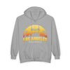 Los Angeles Sunset Zip Hoodie, California Graphic Sweatshirt, Unisex Hooded Jacket, Beach Vibes Apparel, Travel Souvenir Pullover - TINMICO