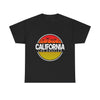 California Sunset Unisex Heavy Cotton Tee, Casual Wear, Summer Vibe, Gift for Travelers, Beach Party Shirt, Graphic Tee - TINMICO