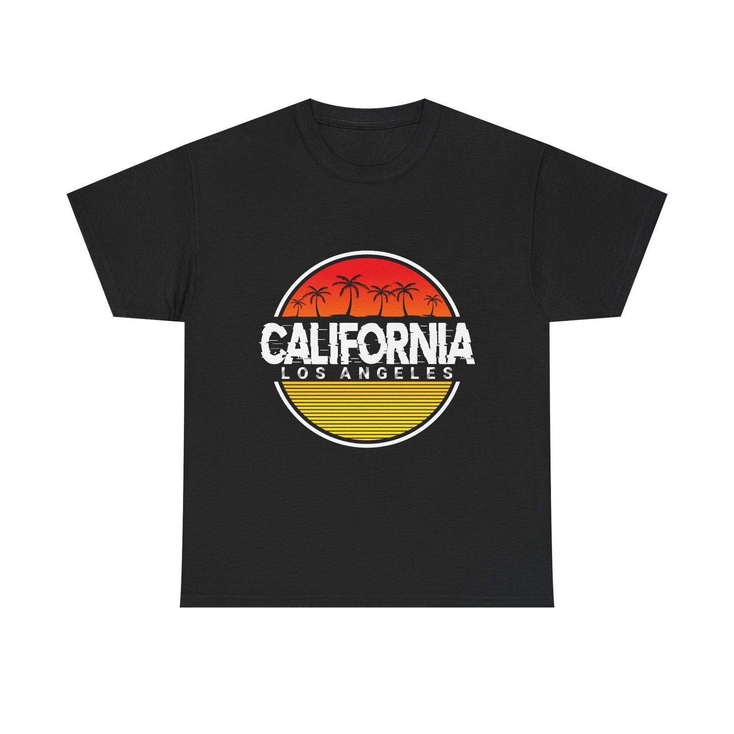 California Sunset Unisex Heavy Cotton Tee, Casual Wear, Summer Vibe, Gift for Travelers, Beach Party Shirt, Graphic Tee - TINMICO