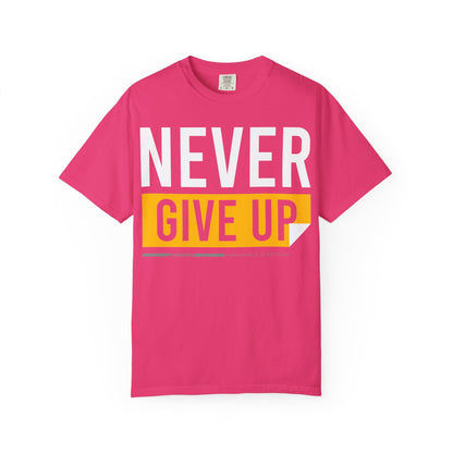 Motivational T-Shirt | 'Give Up' Design | Unisex Comfort, Everyday Wear, Gift Idea, Fitness Fashion, Casual Streetwear - TINMICO