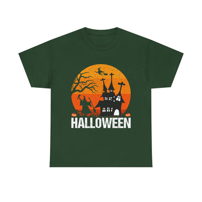 Halloween Unisex Heavy Cotton Tee, Spooky Shirt, Fall Apparel, Holiday Gift, Haunted House T-Shirt, Halloween Costume Top - TINMICO