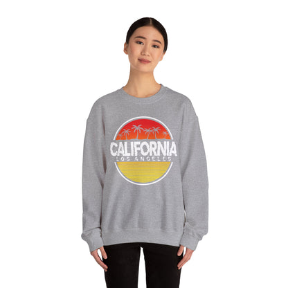 California Sunset Crewneck Sweatshirt, Unisex California Graphic Sweatshirt, Los Angeles Sweatshirt, Beach Vibe Sweatshirt, Casual - TINMICO