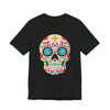 Colorful Sugar Skull Tee - Day of the Dead Shirt, Unisex Casual Wear, Festival Outfit, Gift for Halloween and Celebrations - TINMICO