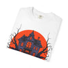 Spooky Haunted House T-Shirt, Halloween Tee, Unisex Halloween Apparel, Fall Fashion, Ghostly Graphic Shirt, Eerie T-Shirt - TINMICO