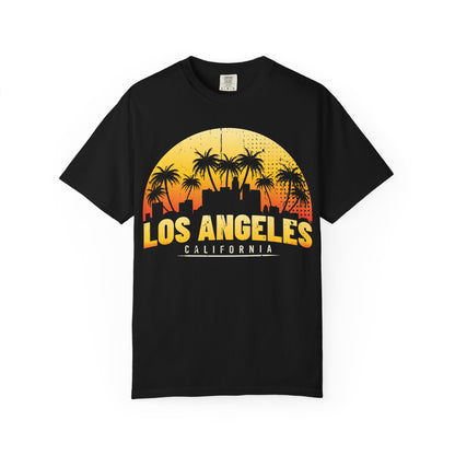 Los Angeles Sunset T-Shirt, California Graphic Tee, Beachwear, Vacation Shirt, Travel Gift, Summer Outfit - TINMICO