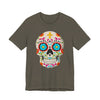 Colorful Sugar Skull Tee - Day of the Dead Shirt, Unisex Casual Wear, Festival Outfit, Gift for Halloween and Celebrations - TINMICO
