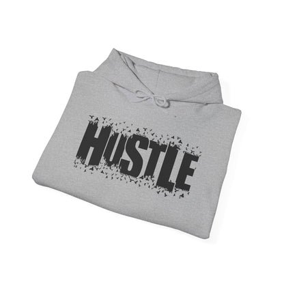 Hustle Hooded Sweatshirt, Cozy Workout Gear, Motivational Apparel, Gift for Entrepreneurs, Stylish Casual Wear - TINMICO