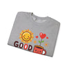 Good Morning Sun & Heart Sweatshirt, Cozy Gift for Friends, Cute Sweatshirt for Fall, Fun Layer for Coffee Lovers, Positive Vibes Apparel - TINMICO