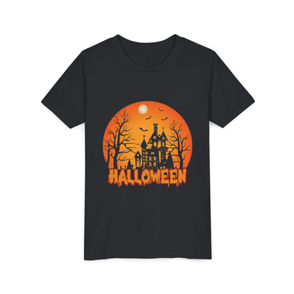 Halloween Youth Short Sleeve Tee, Halloween T-Shirt, Kids Spooky Shirt, Trick or Treat Top, Scary Costume Tee, Fall Celebration Apparel - TINMICO