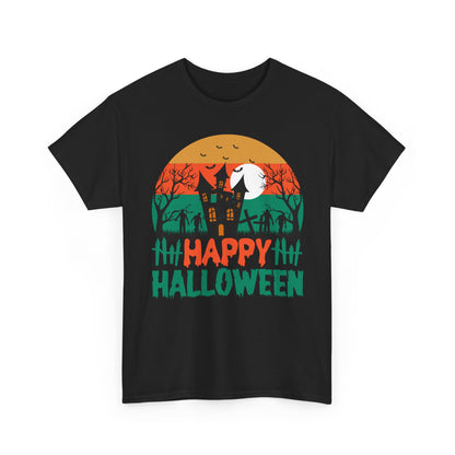 Halloween Unisex Heavy Cotton Tee, Spooky Tee, Halloween Gift, Fall Shirt, Costume Party Top, Ghostly Apparel - TINMICO