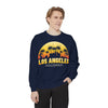 Los Angeles Sunset Sweatshirt - Vintage Unisex Garment-Dyed Pullover, California Apparel, Travel Souvenir, Cozy Gift, Streetwear Style - TINMICO