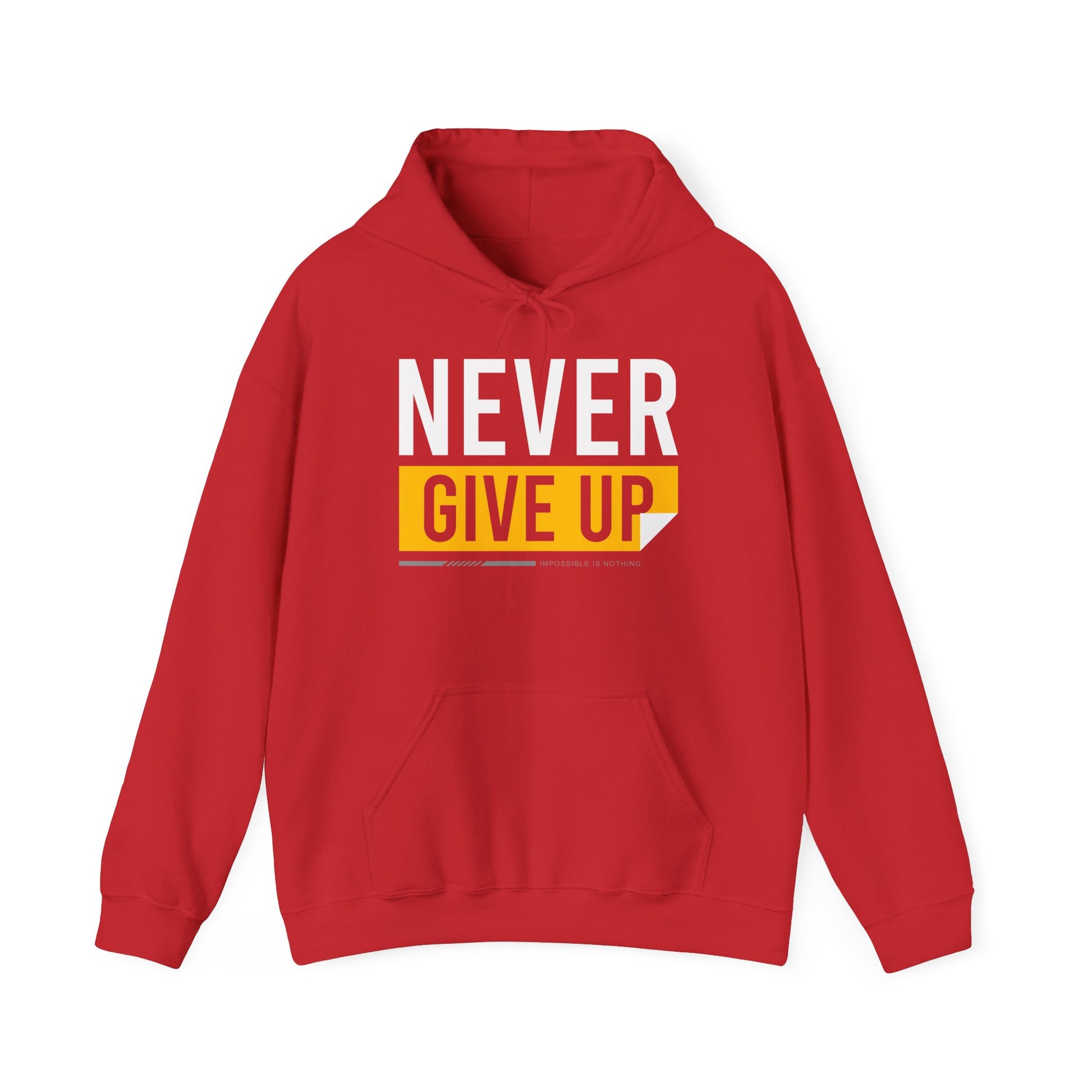 Motivational Hoodie - Never Give Up Unisex Sweatshirt, Cozy Gift, Inspirational Apparel, Everyday Wear, Fitness Motivation - TINMICO