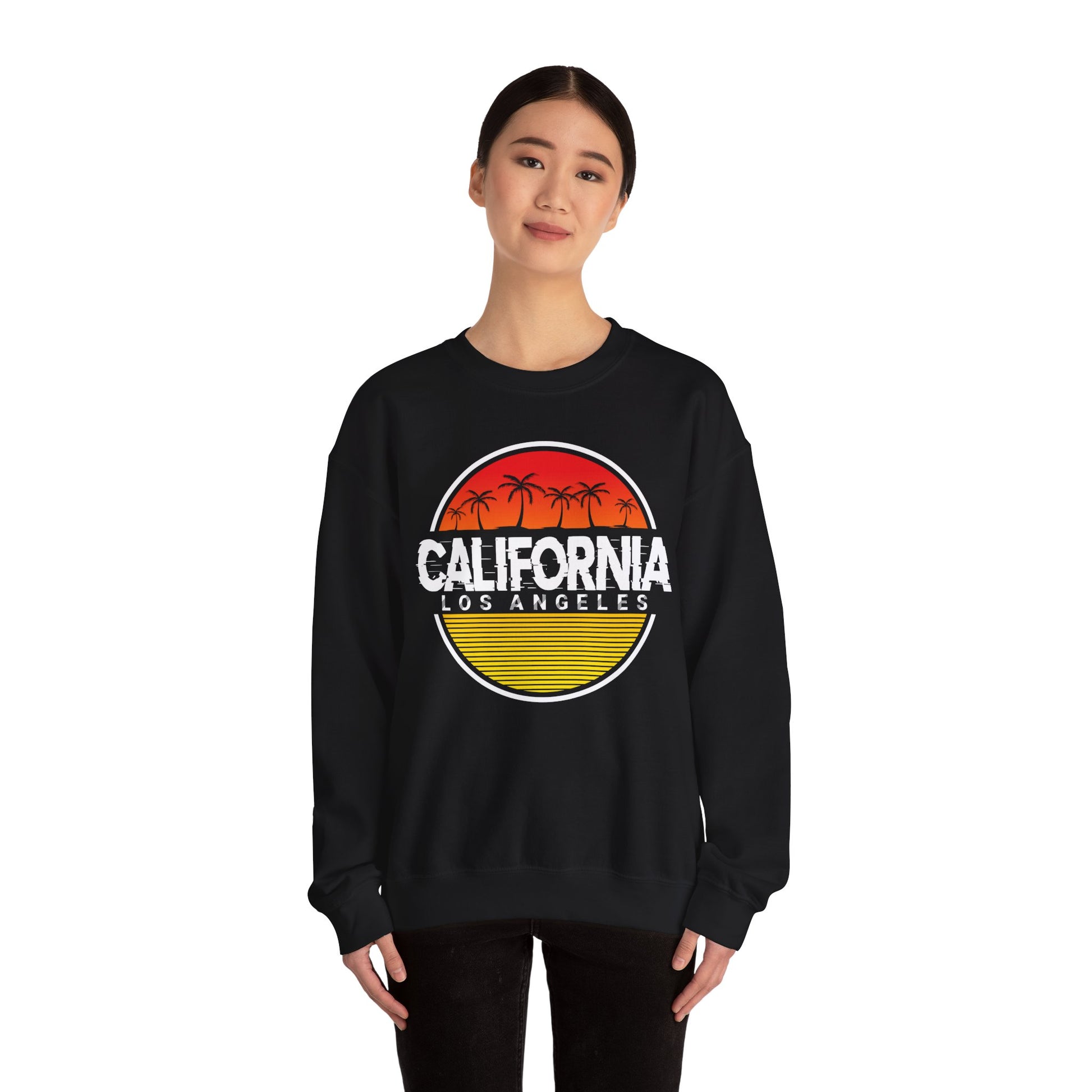 California Sunset Crewneck Sweatshirt, Unisex California Graphic Sweatshirt, Los Angeles Sweatshirt, Beach Vibe Sweatshirt, Casual - TINMICO