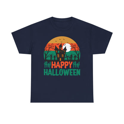 Halloween Unisex Heavy Cotton Tee, Spooky Tee, Halloween Gift, Fall Shirt, Costume Party Top, Ghostly Apparel - TINMICO