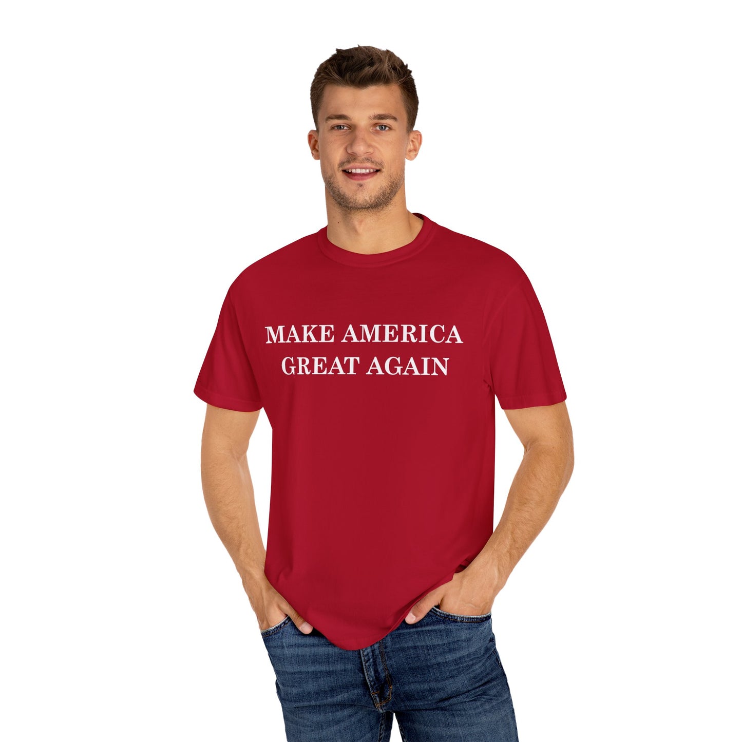 Make America Great Again Unisex Garment-Dyed T-Shirt, Casual Wear, Graphic Tee, Soft Cotton Shirt, Gift for Friends