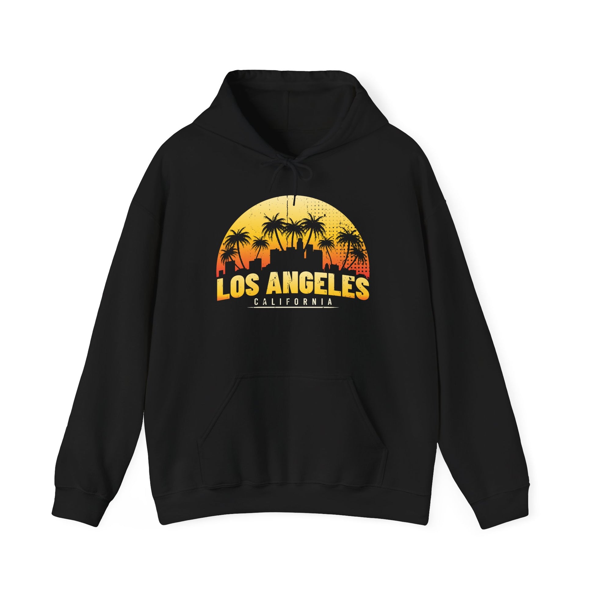 Los Angeles Vintage Sunset Hoodie, Unisex Sweatshirt for Casual Wear, California Pride Gift, Travel Souvenir, Cozy Apparel - TINMICO
