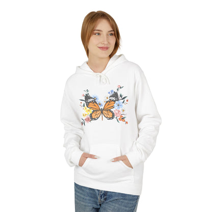 Butterfly Floral Hoodie, Cozy Unisex Fleece Sweatshirt, Perfect for Nature Lovers, Gift for Women and Men, Spring Fashion - TINMICO