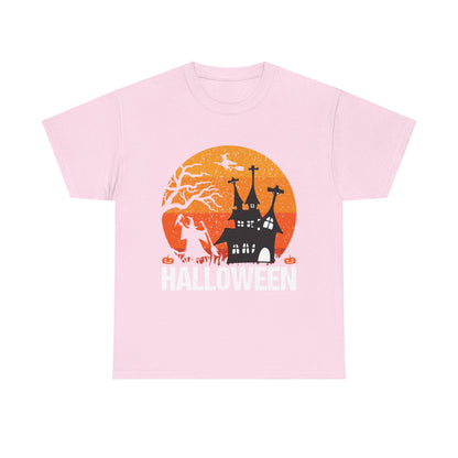 Halloween Unisex Heavy Cotton Tee, Spooky Shirt, Fall Apparel, Holiday Gift, Haunted House T-Shirt, Halloween Costume Top - TINMICO