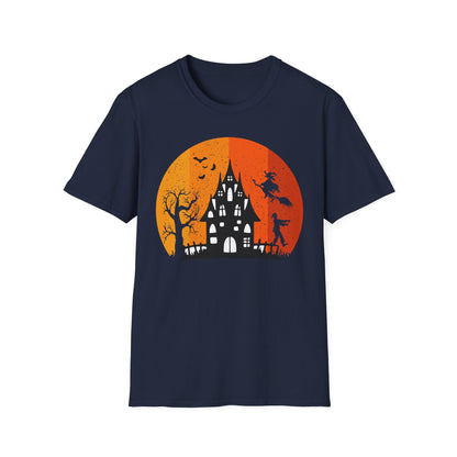 Halloween Castle Unisex T-Shirt, Spooky Tee, Halloween Costume, Graphic Tee, Fall Shirt, Witch and Ghost Shirt - TINMICO