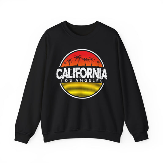 California Sunset Crewneck Sweatshirt, Unisex California Graphic Sweatshirt, Los Angeles Sweatshirt, Beach Vibe Sweatshirt, Casual - TINMICO