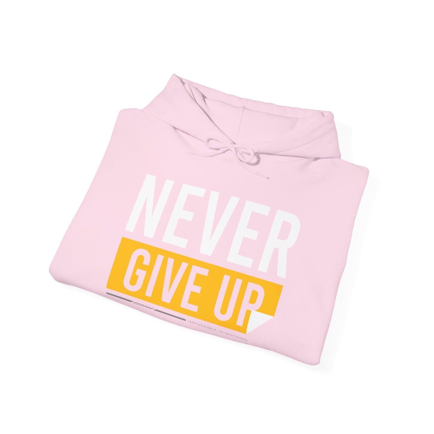 Motivational Hoodie - Never Give Up Unisex Sweatshirt, Cozy Gift, Inspirational Apparel, Everyday Wear, Fitness Motivation - TINMICO