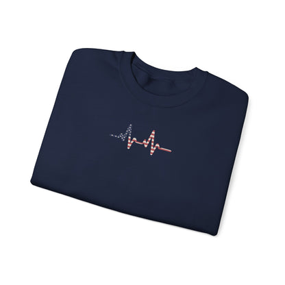 Heartbeat ECG Unisex Sweatshirt, Cozy Crewneck for Medical Professionals, Gift for Nurses, Heart Health Awareness, Casual Fall Wear - TINMICO
