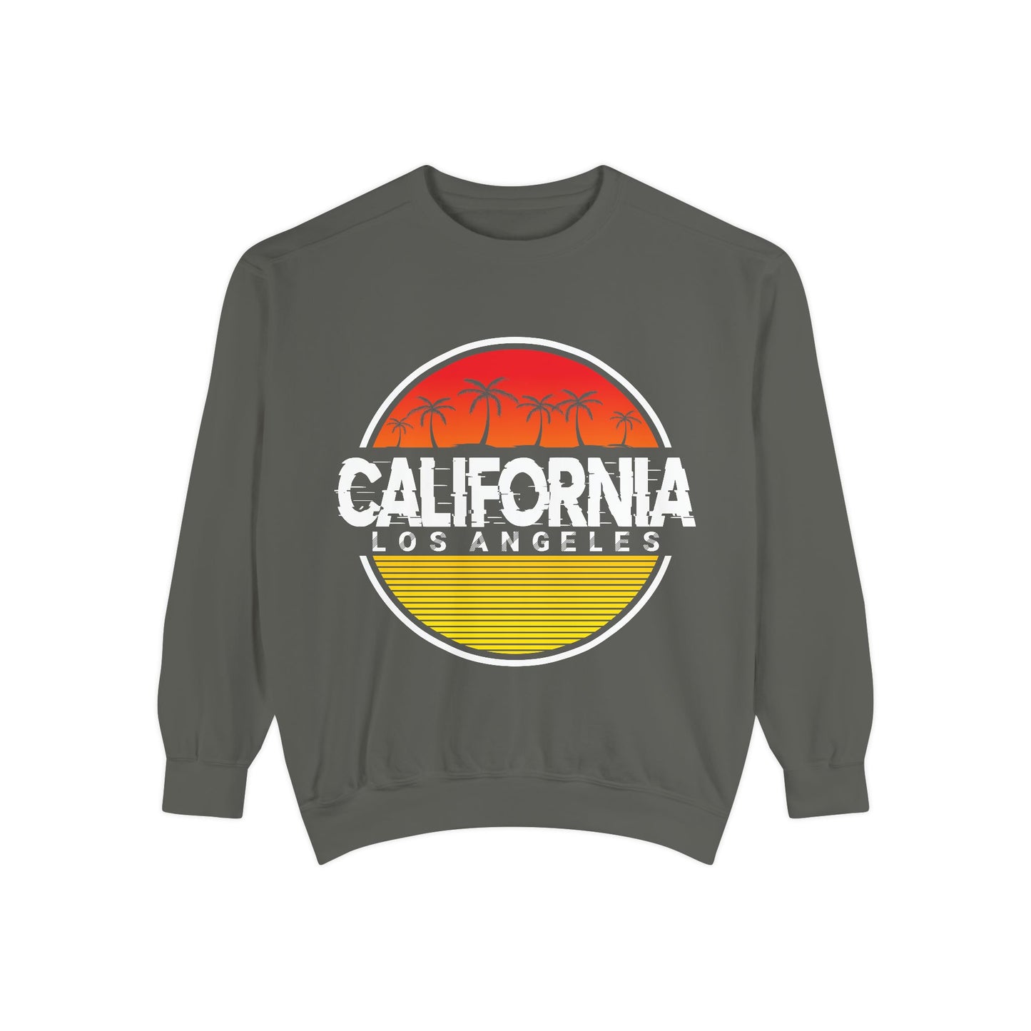 California Garment-Dyed Sweatshirt, Vintage California Sweatshirt, Los Angeles Apparel, Summer Vibes, Stylish Casual Wear - TINMICO