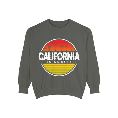 California Garment-Dyed Sweatshirt, Vintage California Sweatshirt, Los Angeles Apparel, Summer Vibes, Stylish Casual Wear - TINMICO