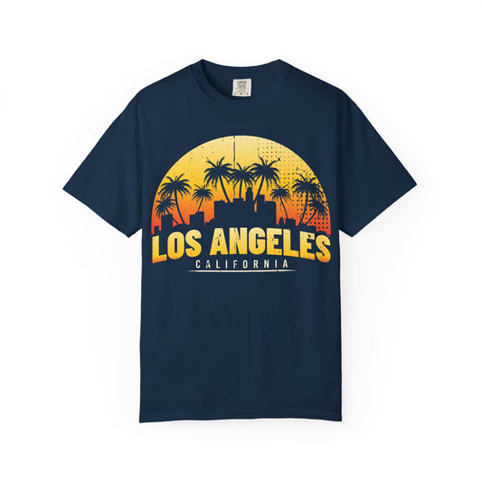 Los Angeles Sunset T-Shirt, California Graphic Tee, Beachwear, Vacation Shirt, Travel Gift, Summer Outfit - TINMICO