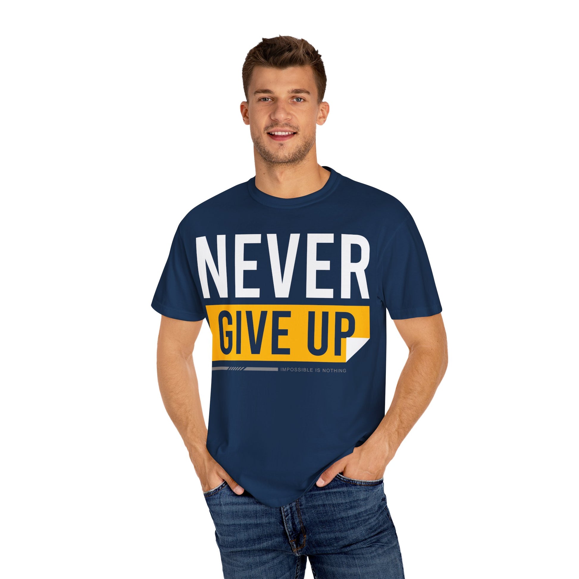 Motivational T-Shirt | 'Give Up' Design | Unisex Comfort, Everyday Wear, Gift Idea, Fitness Fashion, Casual Streetwear - TINMICO