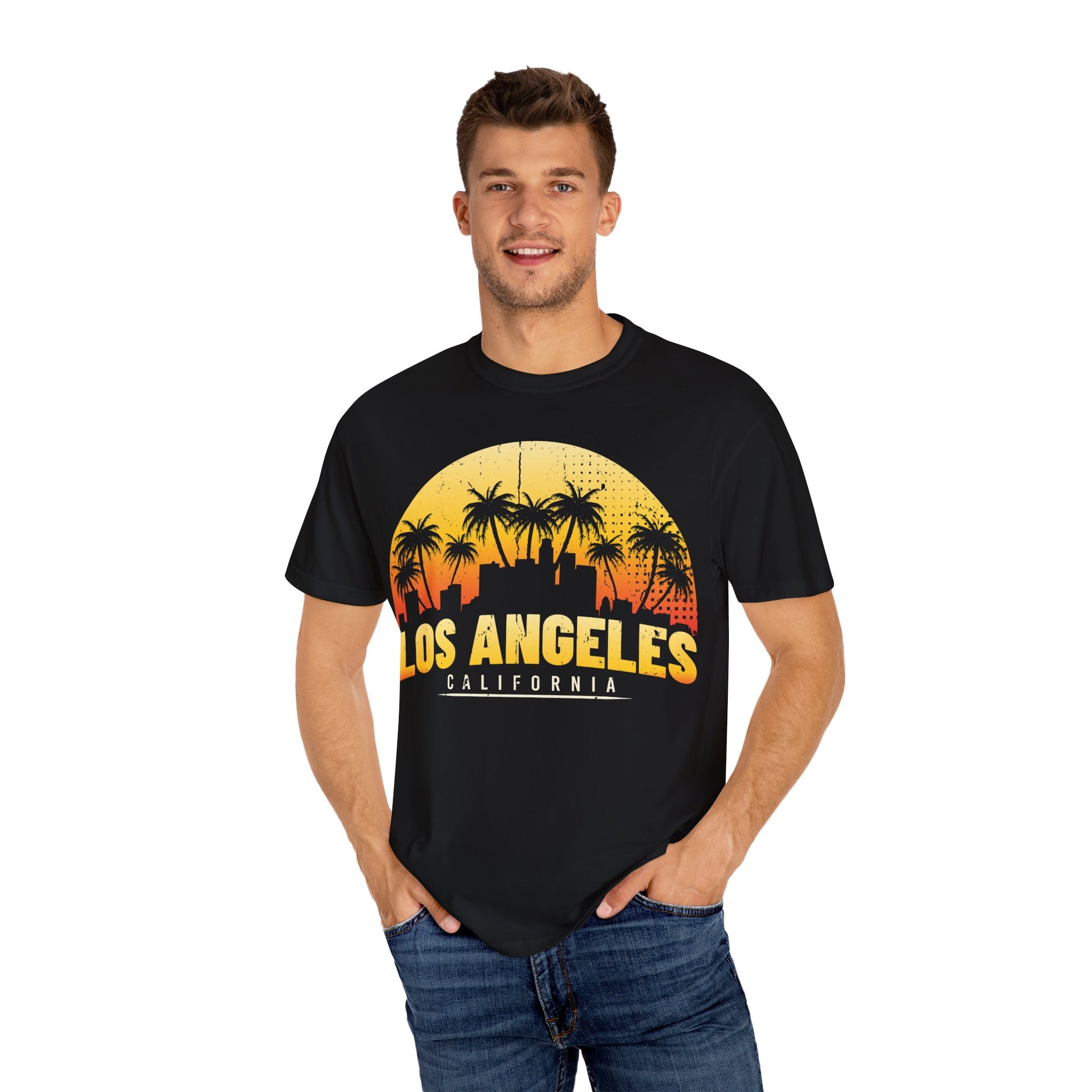 Los Angeles Sunset T-Shirt, California Graphic Tee, Beachwear, Vacation Shirt, Travel Gift, Summer Outfit - TINMICO