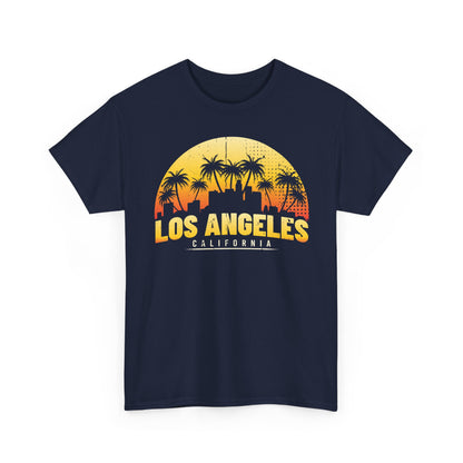 Los Angeles Sunset Graphic Tee | Unisex Heavy Cotton Shirt, California Style T-Shirt, Summer Outfit, Presentation Gift, Music Festival Top - TINMICO