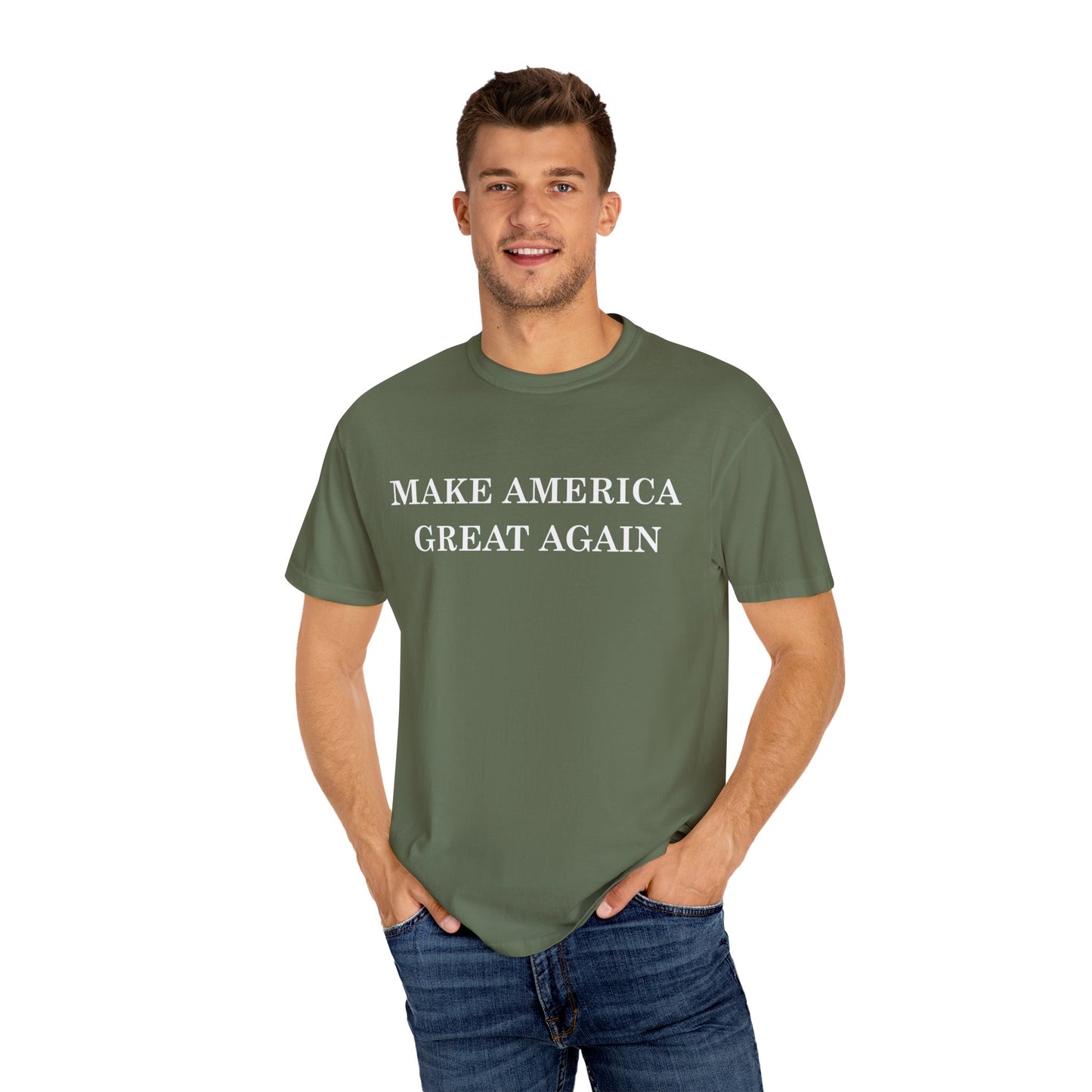 Make America Great Again Unisex Garment-Dyed T-Shirt, Casual Wear, Graphic Tee, Soft Cotton Shirt, Gift for Friends
