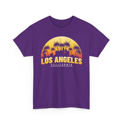 Los Angeles Sunset Graphic Tee | Unisex Heavy Cotton Shirt, California Style T-Shirt, Summer Outfit, Presentation Gift, Music Festival Top - TINMICO