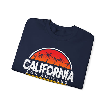 California Sunset Crewneck Sweatshirt, Unisex California Graphic Sweatshirt, Los Angeles Sweatshirt, Beach Vibe Sweatshirt, Casual - TINMICO